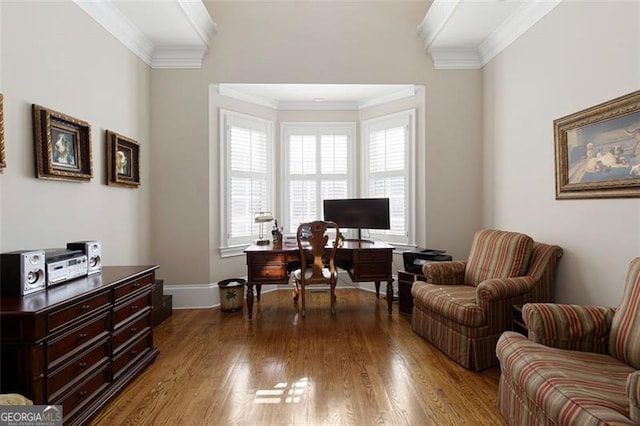 office featuring light hardwood / wood-style floors