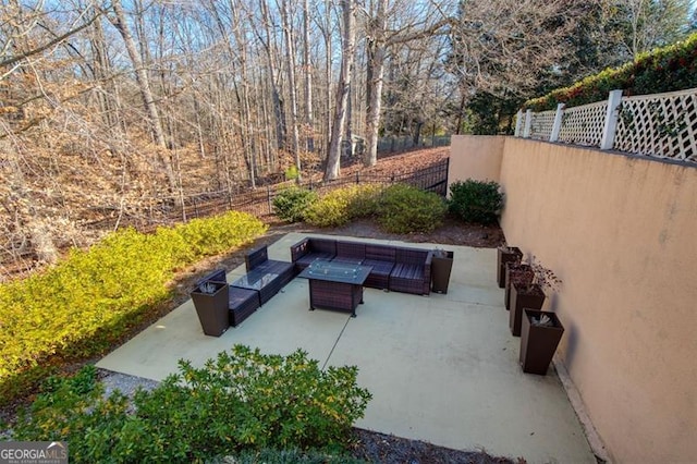 view of patio / terrace with an outdoor living space