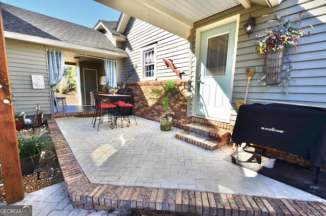 view of patio featuring grilling area