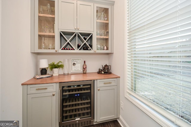 bar featuring wine cooler