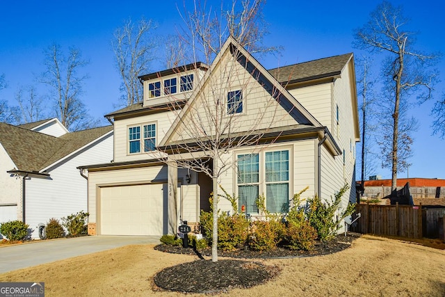 view of front of home with a garage