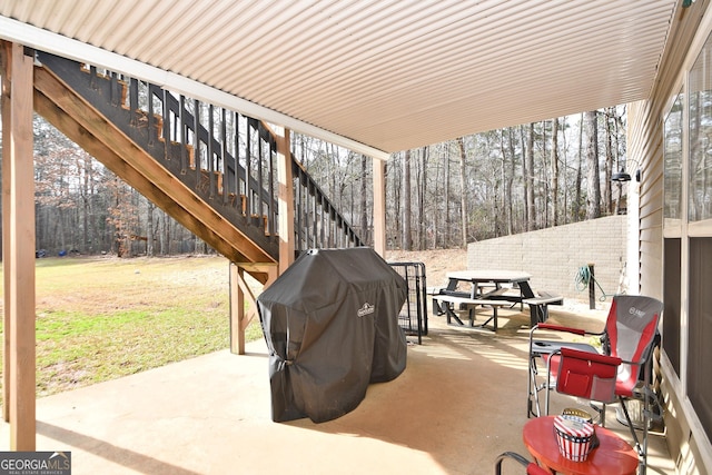 view of patio featuring grilling area