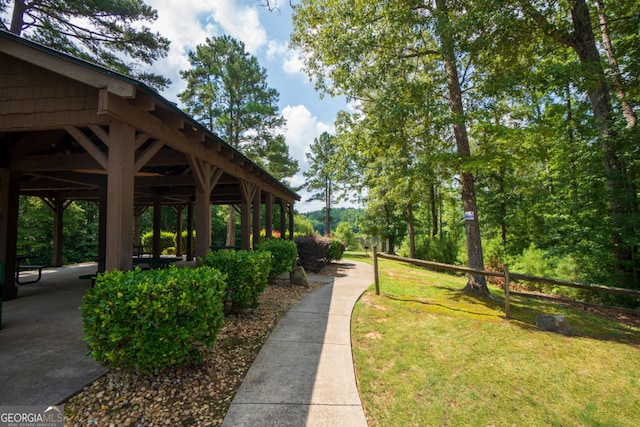 view of home's community featuring a gazebo and a yard