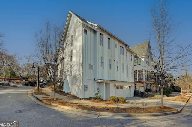 view of building exterior with a garage