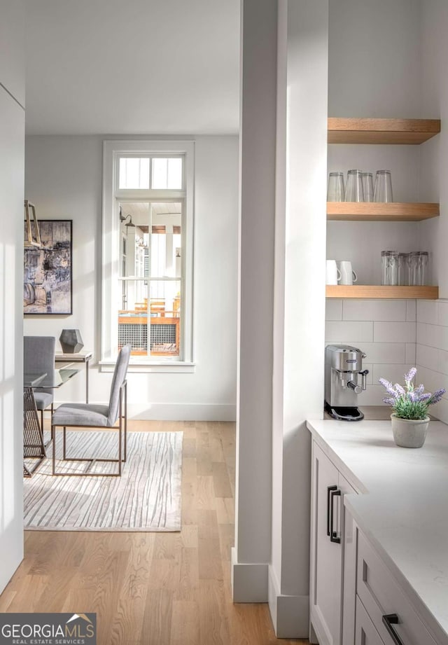 interior space featuring light hardwood / wood-style floors