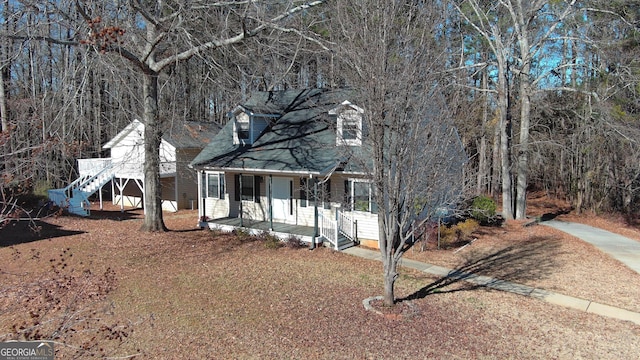 view of front of property with a porch