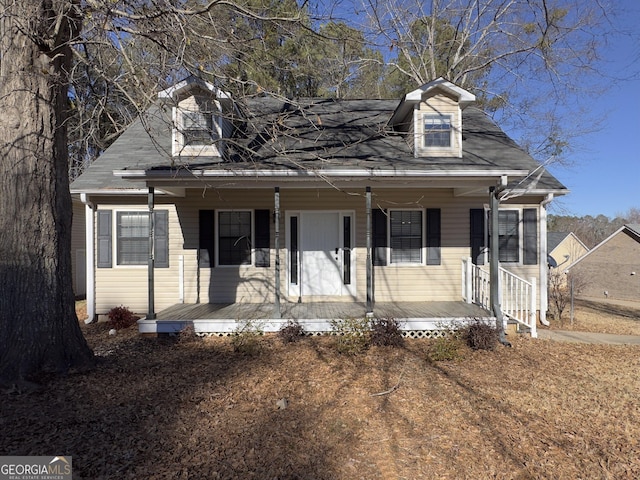 view of front facade featuring a porch