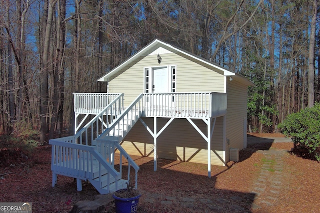 exterior space featuring a deck