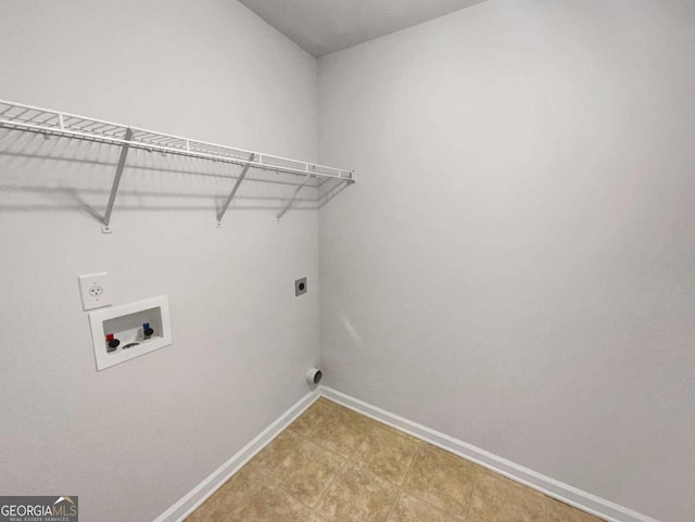 laundry room featuring hookup for a washing machine and electric dryer hookup