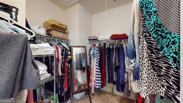 spacious closet with carpet flooring