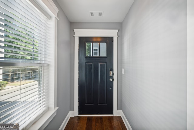 entryway featuring wood-type flooring