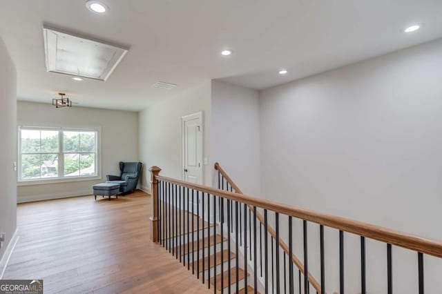 corridor featuring light hardwood / wood-style flooring