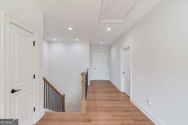 hallway featuring light hardwood / wood-style flooring