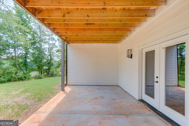 view of patio with french doors