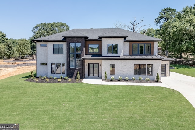 view of front of home with a front yard