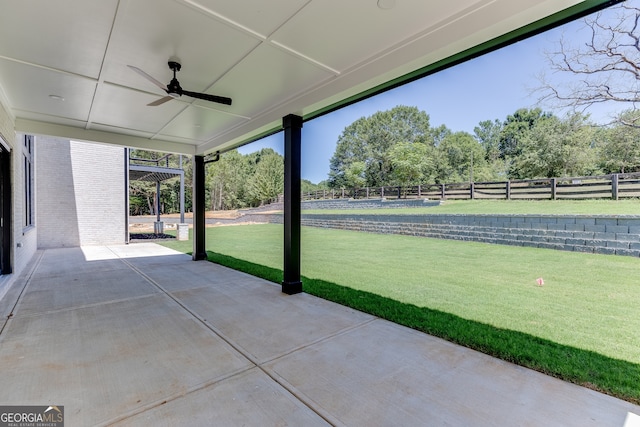 view of patio / terrace with ceiling fan