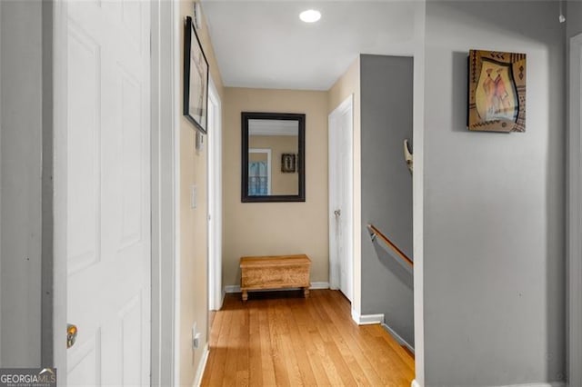 hall featuring light wood-type flooring