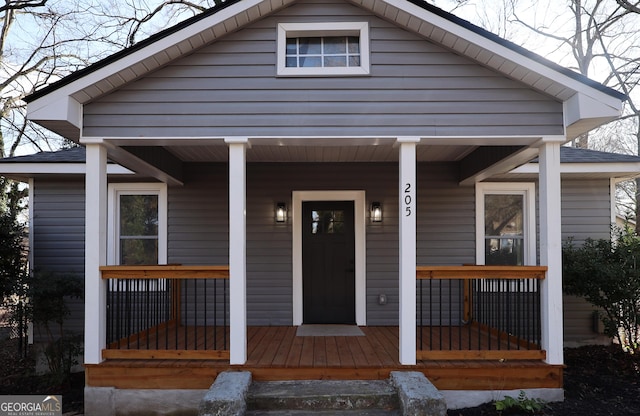 bungalow-style home featuring a porch