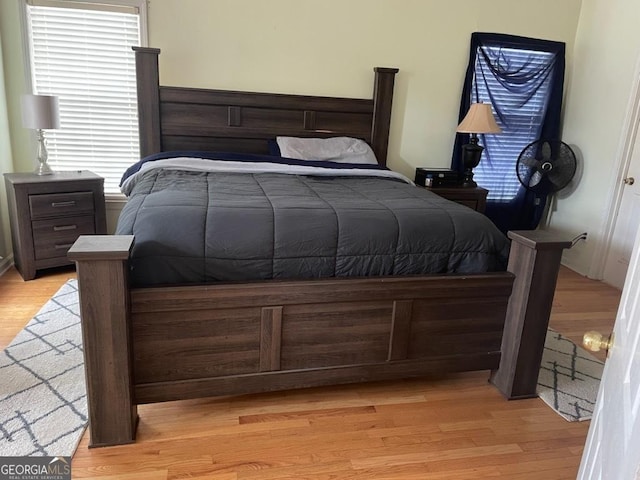 bedroom featuring light hardwood / wood-style flooring