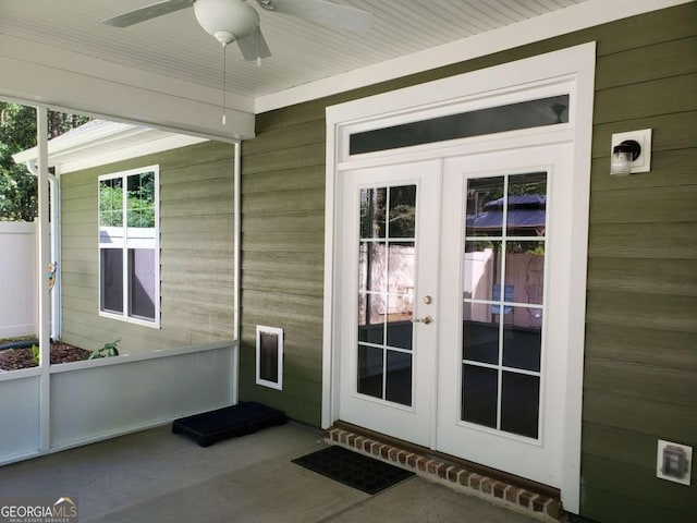 143 Madeira Dr, Brunswick, GA 31523 - doorway to property with french doors and a ceiling fan