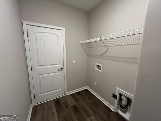 143 Madeira Dr, Brunswick, GA 31523 - laundry room featuring hookup for a washing machine, dark wood-type flooring, and baseboards