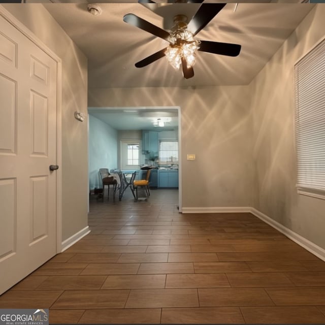 spare room with ceiling fan