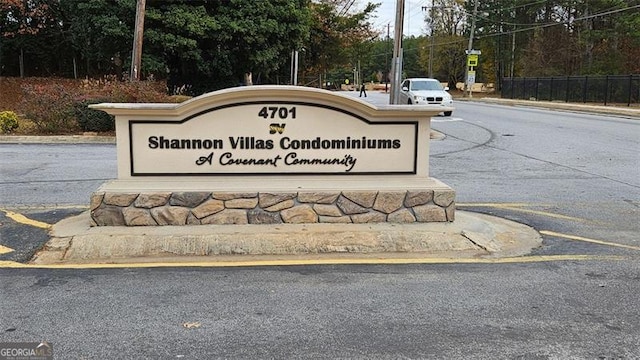 view of community sign