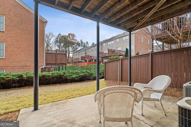 view of patio / terrace featuring central AC