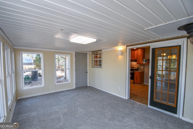 unfurnished room featuring carpet