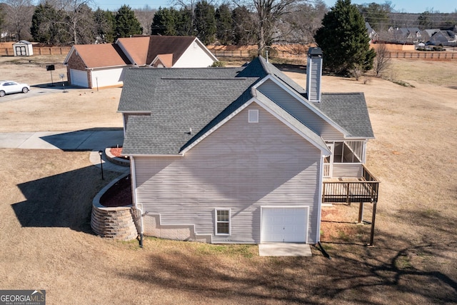 view of rear view of property