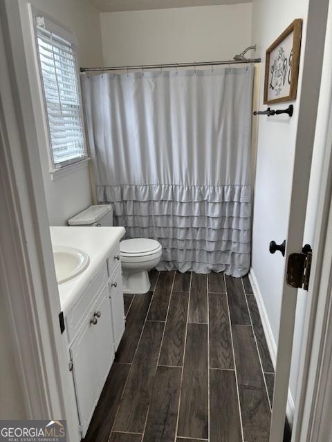 bathroom with toilet and vanity