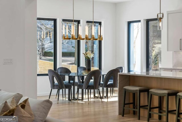 dining room featuring light wood-type flooring