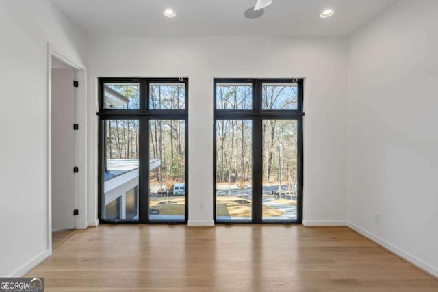 doorway featuring light wood-type flooring