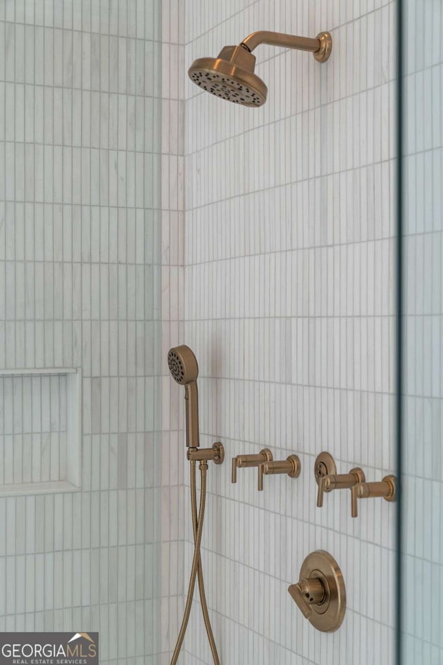 details with tiled shower