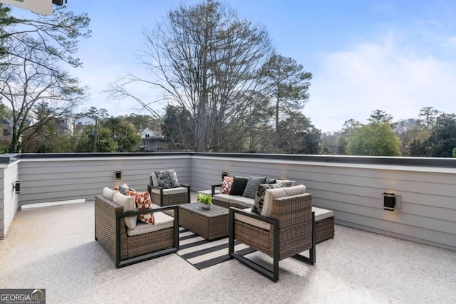 view of patio featuring an outdoor living space