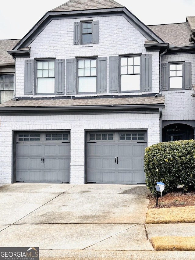 exterior space featuring a garage