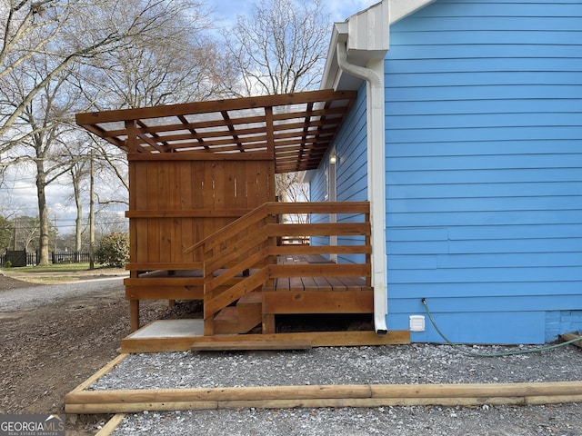 exterior space with a pergola