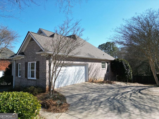 view of home's exterior with a garage