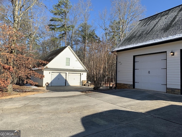 view of garage