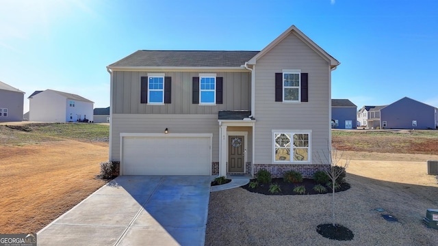 view of front of home with a garage