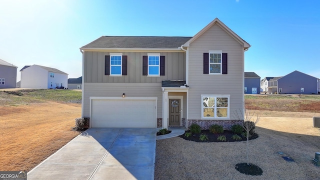 view of front of home with a garage