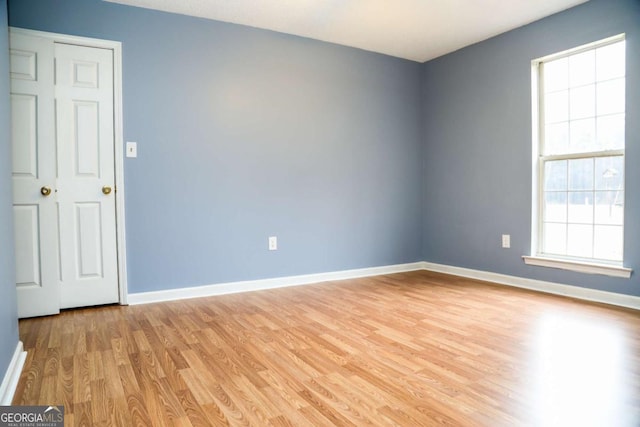 empty room featuring light wood-type flooring