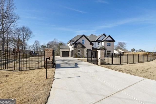 view of front of property featuring a garage