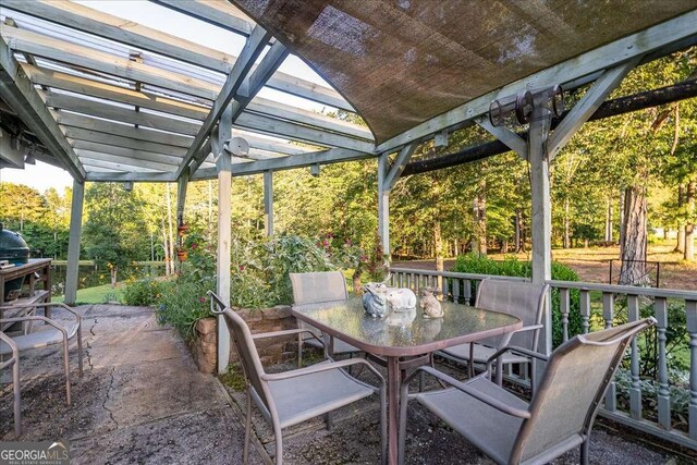 view of patio / terrace with a pergola