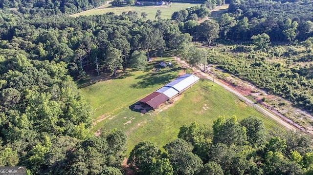 aerial view featuring a rural view