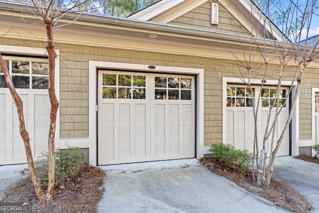 entrance to property featuring a garage