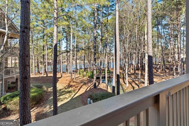 balcony with a water view