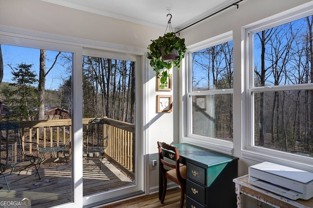 view of sunroom / solarium