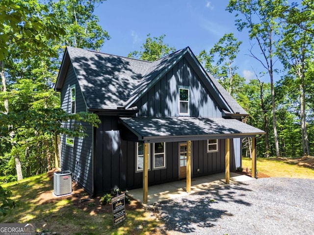 view of front of property with central AC unit