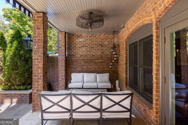 view of patio featuring an outdoor living space